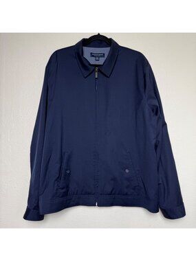 Mizzen + Main Men's Navy Blue Jacket Front Zip Closure Lightweigh Casual Sz XXL